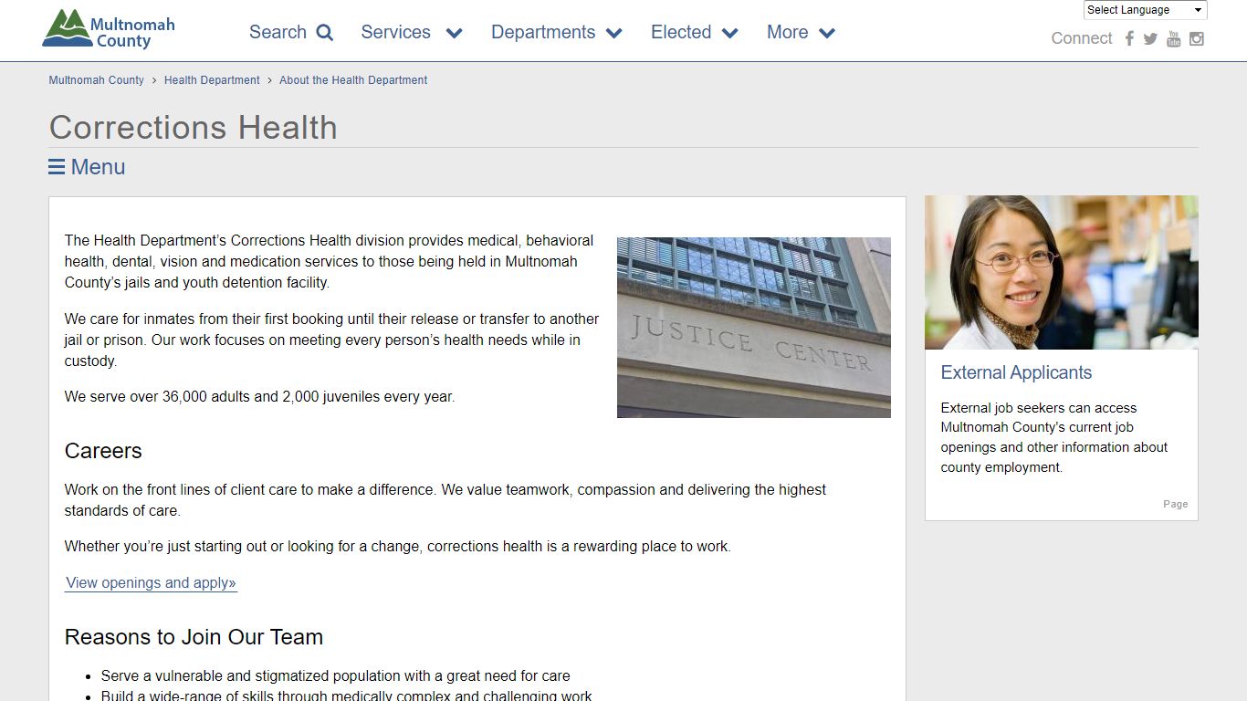 Corrections Health | Multnomah County